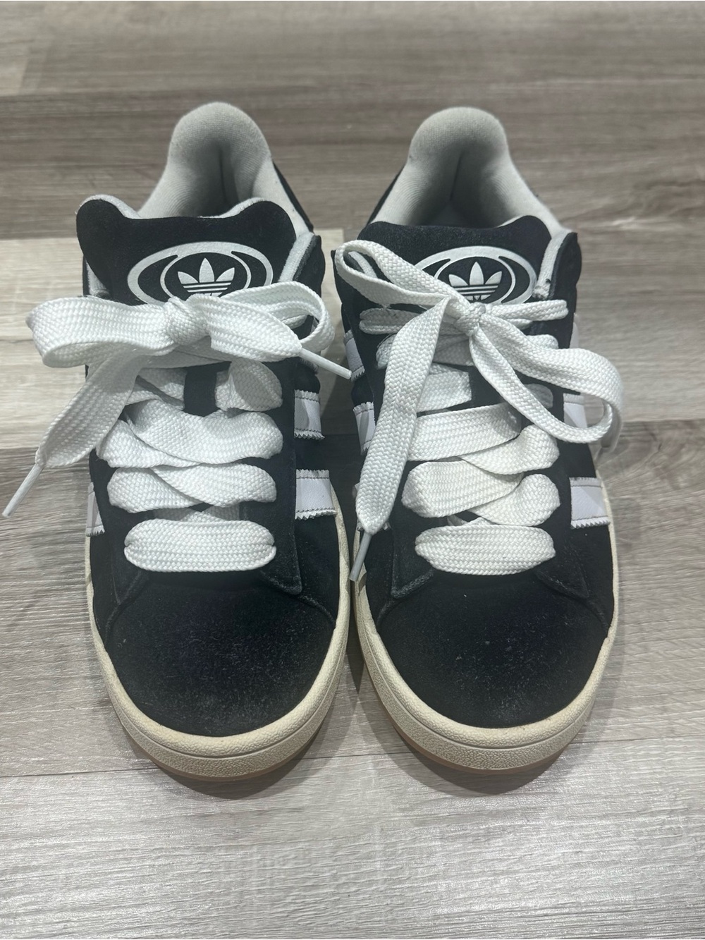 black and white Adidas Campus 00s sneakers